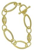 Pulseira larga folheada a ouro com adereços de chapa - P231