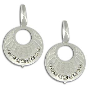 Brinco folheado a prata com pedras de strass - BS2115 P