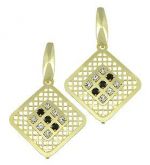 Brinco folheado a ouro com pedras de strass - BS2114