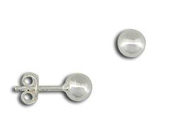 Brinco de bolinha folheado a prata - BS0255 P