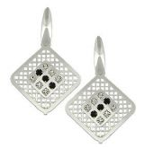 Brinco folheado a prata com pedras de strass - BS2114 P