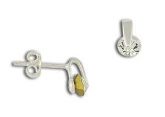 Brinco folheado a prata com pedra de strass - BS1027 P