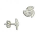 Brinco folheado a prata com detalhes craquelados - BS0911 P