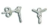 Brinco de crucifixo folheado a prata - BS0708 P