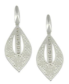Brinco folheado a prata pedras de strass - BS2116 P
