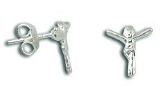 Brinco de crucifixo folheado a prata - BS0708 P