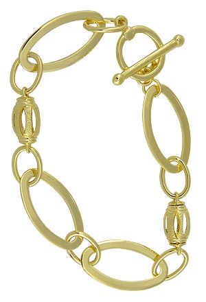 Pulseira larga folheada a ouro com adereços de chapa - P231