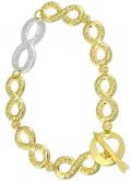 Pulseira folheada a ouro com símbolos do infinito - P230